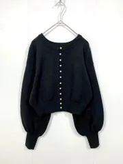 NATURAL BEAUTY BASIC ナチュラルビューティーベーシック 017-3275101 パールボタン カーディガン sizeFR/黒 ■■レディース