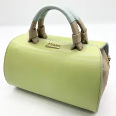 FURLA フルラ 2way ショルダーバッグ 筒型 レザー パステルグリーン 斜め掛け