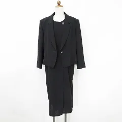 セットアップ ジャケット ワンピース ブラックフォーマル 長袖 半袖 テーラード シングル 丸首 ロング丈 フレア 比翼仕立て 黒 ブラック 15