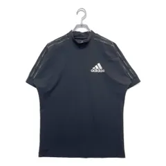 中古 メンズ アディダス adidas 半袖シャツ M 黒 ブラック モックネックカットソー