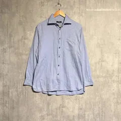 【希少】バーバリーブラックレーベル ドレスシャツ ストライプ ブルー 42 L相当 BURBERRY BLACK LABEL ワイシャツ ホースロゴ 刺繍 ビジネス 長袖