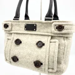 Kate spade ケイトスペード トートバッグ フェルト レザー グレー ボタン