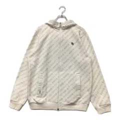 中古 メンズ パーリーゲイツ PEARLY GATES ブルゾン 6(LL) ホワイト 総柄 ダブルジップ 異素材フード