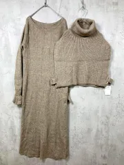 新品 mystic ミスティック MYZ1002609A0004 ポンチョ ベスト セット ニット ワンピース sizeF/ベージュ ◇■レディース