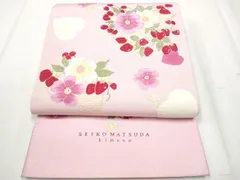 平和屋着物●松田聖子 SEIKOMATSUDA 両面 六通柄袋帯 モール 天使 いちご さくらんぼ ハート 舞花文 金糸 正絹 逸品 未使用 CABD5802hy