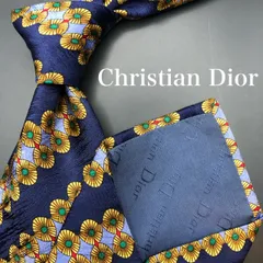 【美品】Christian Dior ネクタイ ネイビー ストライプ ペイズリー