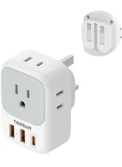 ★bfタイプ 変換プラグ TESSAN 折りたたみ式 海外 コンセント変換プラグ 4個AC差込口 1つUSB-Cと2つUSB-A 変換器 シンガポール 香港 イギリス マレーシア 海外旅行用 便利グッズ