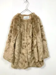 NATURAL BEAUTY BASIC ナチュラルビューティーベーシック フェイクファー コート sizeM/茶 ◆■レディース