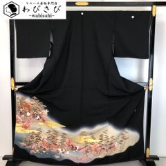 京都の名所♢留袖ドレス♢作家物・金彩・正絹【M-L】結婚式♢着物