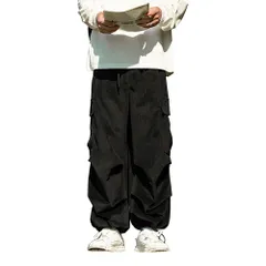 【在庫処分】コーデュロイパンツズボン メンズ コーデュロイパンツ カーゴパンツ ロングパンツ 裏起毛有り/無し ゆったり ワイドパンツ リラックスパンツ ガウチョパンツ スウェットパンツ スポーツパンツ 調整紐 ウエストゴム 無地 秋服 冬服 ブラック