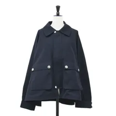 【美品】THE RERACS ザ リラクス × UNITED ARROWS別注 ブルゾン ネイビー 紺 サイズ:38(M) | 25秋冬 ミディアム ポンチョ ブルゾン / ジャケット コート ステンカラー | 日本製 | アウター 上着【レディース】【中古】