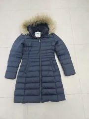 トミーヒルフィガー ネイビー ダウンジャケット ロング丈 アウター フード ファー M