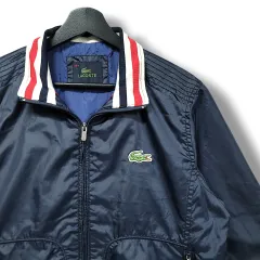 M L ラコステ ネイビー ブルゾン ウィンドブレーカー ジップアップ ジャケット