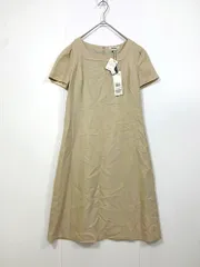 新品 PAUL STUART ポールスチュアート 三陽商会 ボートネック タイト ワンピース size8/ベージュ ■■◎レディース
