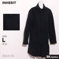 美品 INHERIT アウター コート　長袖　ポケット付　比翼仕立て　ミディ丈　シンプル