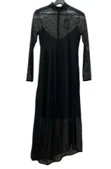 オールセインツ All Saints HANNA LACE DRESS 花 レース ドレス ファネルネック パーティ オケージョン お呼ばれ BLACK 黒 WD038Y 357400 ワンピース アシンメトリー ブラック US6/UK10 104LT-371のサムネイル