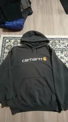 Carhartt カーハート ジーン グレー フード付きTシャツ Mサイズ 韓国国内 105程度 シャーリング 穴 タブ 紛失 写真