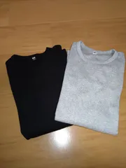 『ゆりちゃん様専用』UNIQLOソフトリブクルーネックT 長袖  XL  ブラック グレー