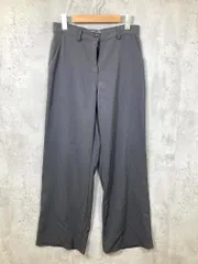 UNE MANSION ユヌマンション 定価5900円 ベーシックハイウエストワイドスラックス パンツ sizeL/ダークグレー ■■レディース