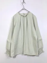 a day in the life アデイインザライフ ユナイテッドアローズ 6321-699-0341 フリルネック タックスリーブ ブラウス シャツ 白  ■■レディース