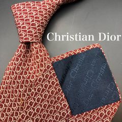 美品】クリスチャンディオール ネクタイ ボルドー トロッター柄