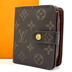 【今の私にこの形】　LOUIS VUITTON　二つ折り財布 モノグラム コンパクトジップ ラウンドファスナー コンパクトウォレット　ブラウン