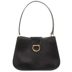 美品 セリーヌ レザー ブラック ショルダーバッグ 黒 0247 CELINE