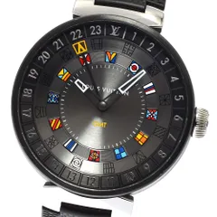 ルイ・ヴィトン LOUIS VUITTON QA097 タンブール ムーンデュアルタイム GMT クォーツ メンズ _932378