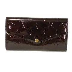 LOUIS VUITTON ルイ・ヴィトン ポルトフォイユ サラ 新型 LVロゴ フラワー エンボス パープル スナップボタン マチ付き 札入れ カードケース コインケース モノグラム ヴェルニ アマラント 長財布 M90152