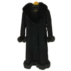 ユーズドフルギ USED古着 ファー付き デザインロングコート レディース 表記無 