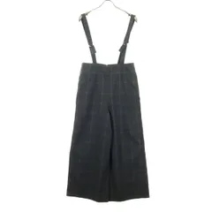 美品 Samansa Mos2 blue サマンサモスモスブルー チェック柄 ワイド サロペット F ダークグレー系 レディース 古着