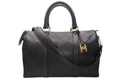 CHANEL シャネル 2WAYバッグ 3番台 ココマーク ビコローレ キルティング ラムスキン ブラック 美品 中古 4b012251