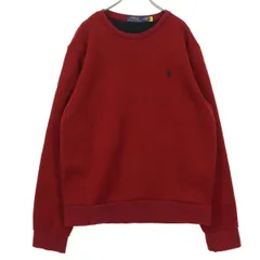 POLO RALPH LAUREN ポロラルフローレン 裏起毛 ワンポイント刺繍 長袖 トレーナー M レッド レディース 古着