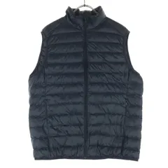 美品 UNIQLO ユニクロ ナイロン ノースリーブ ウルトラライト ダウンベスト L ネイビー メンズ 古着