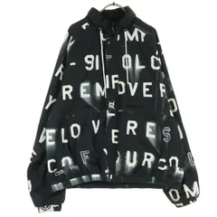 VOLCOM ボルコム 裏フリース アルファベットプリント 総柄 長袖 中綿 ジップジャケット M ブラック メンズ 古着