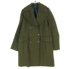 美品 ZARA BASIC ザラベーシック ウール混 長袖 ピーコート XS カーキ系 レディース 古着