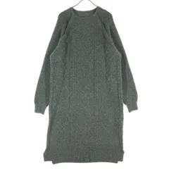美品 DRESKIP ドレスキップ 長袖 ニット ロングワンピース F グレー レディース 古着