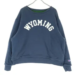 Champion チャンピオン プリント 長袖 トレーナー M ネイビー スウェット メンズ 古着