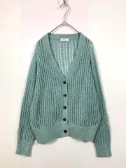 美品 SHIPS any シップス エニィ 726-21-0010 定価9900円 リネン ミックス ドルマン カーディガン 水色 ■■レディース