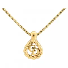 ディオール CDロゴ ツイスト サークル ネックレス ゴールド Aランク di0808ss
