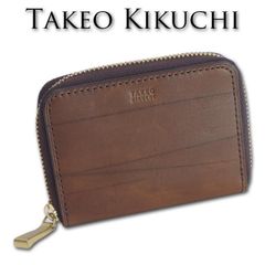 タケオキクチ 定価2万7500円 L字ファスナー セミ長財布 牛革 二つ折り