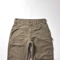 Carhartt カーハート ダブルニー ペインターパンツ ワークパンツ ダックパンツ W32 L32 ライトブラウン カーキ 茶色 ハンマーループ ツールポケット ヘビーウェイト フェード 90s USA古着