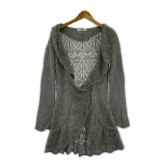 GALLERY VISCONTI ギャラリービスコンティ 腰ひも付き レースニットカーディガン size2/グレー