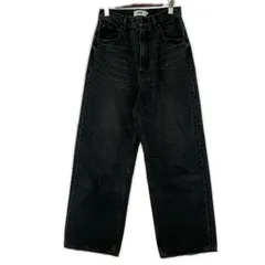 AZUL by moussy アズールバイマウジー ダメージ加工 ワイドデニムパンツ sizeL/ブラック系