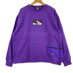 CAMP7 キャンプセブン 裏起毛 ロゴ刺繍スウェット sizeX-LARGE/パープル