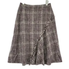 Reflect リフレクト チェック フリンジスカート size11/ボルドー系