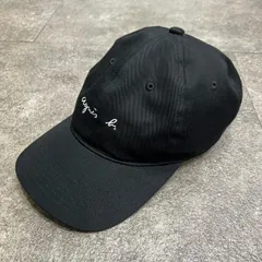 未使用 agnes b. VA Fragment Cap コラボ 刺繡キャップ アニエスベー ブラック F （8898M）