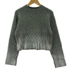 Ray Beams レイビームス 箔プリント ケーブル編みニット size表記なし/グレー系