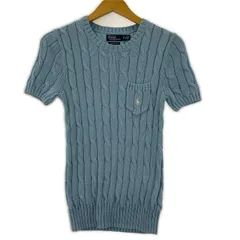 POLO RALPH LAUREN ポロ ラルフローレン ケーブル クルーネックニット sizeXS/ライトブルー