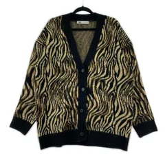 ZARA ザラ 総柄 Vネックカーディガン sizeEUR M/ベージュ×ブラック×ブラウン